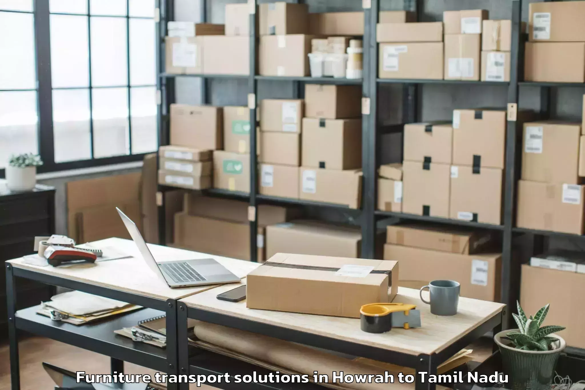 Quality Howrah to Uttiramerur Furniture Transport Solutions